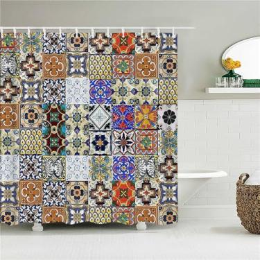 Imagem de Cortinas de chuveiro de tecido de poliéster, decoração para casa, cortina de chuveiro de vários tamanhos, cortinas de banho à prova d'água para banheiro, 1330M, L210xA180cm