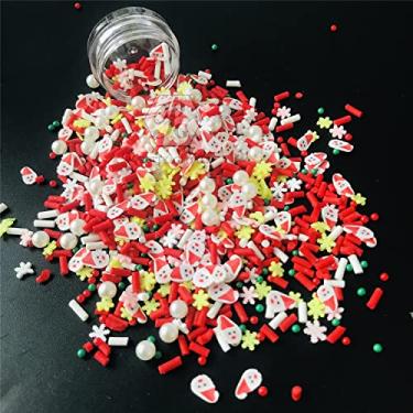 Imagem de Pacote com 5 onças da série natalina, suprimentos de fatias, argila macia de polímero, decoração "faça você mesmo" para arte em unhas de resina, kit de geleca, bolo faça você mesmo, simulação de artesanato de alimentos XRT-M03