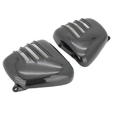 Imagem de Motaux Tampa do painel de carenagem lateral da bateria esquerda direita para Triumph Bonneville T100 SE ACE Scrambler 900 Thruxton 2001-2015, design de carbono