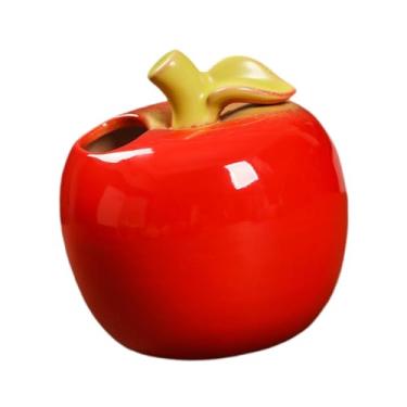 Imagem de Generic Vaso de propagação em forma de fruta Vaso de cerâmica para flores Decoração para casa Suporte para plantas de mesa Decoração para vasos decorativos, Maçã Vermelha