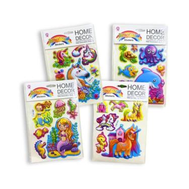 Imagem de Kit 10 Cartelas Adesivos 3D Infantis Stickers Sortidos - Frank Imports