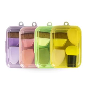 Imagem de Kit 1 Pincel Mágico + 3 Esponjas Maquiagem Pó Base Corretivo