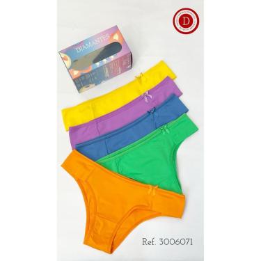 Imagem de Kit 5 Calcinhas em Microfibra Diamantes Lingerie