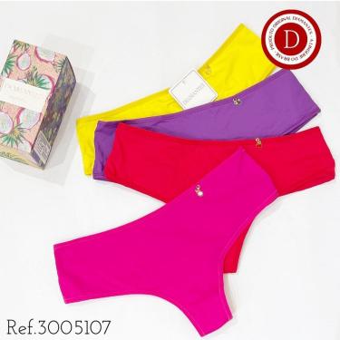 Imagem de Kit 4 Calcinhas Fio Larga Diamantes Lingerie