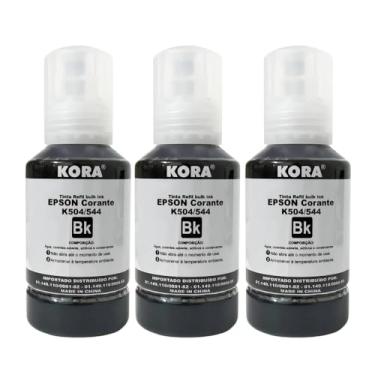 Imagem de KIT 3 Refil Tinta Preta T504/T544 | 127ml | Compatível Epsn L3110 L3150 | EVOLUT
