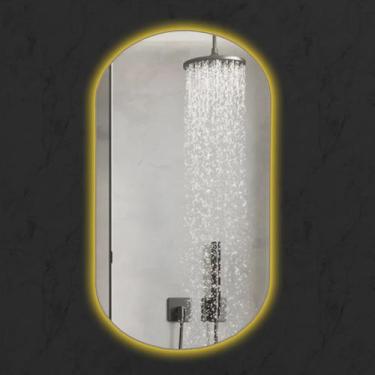 Imagem de Espelho Oval Led Sem Moldura  59x44 cm - J.A, BRANCO QUENTE FONTE