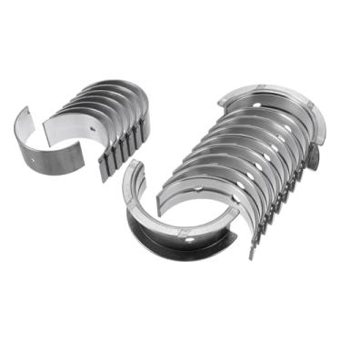 Imagem de ACROPIX Kit de rolamento principal e biela Nº 1170256010/1304156010 para Toyota Dyna 1972-1984 Rolamento da haste do virabrequim do motor metal prateado 18 peças