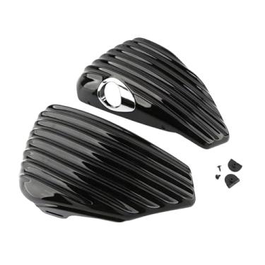 Imagem de XLTOK Painel de tampas laterais de plástico ABS capa de bateria esquerda e tampa lateral direita do tanque de óleo serve para modelos Harley Davidson Sportster 2014-2021 XL883 1200 X48 preto