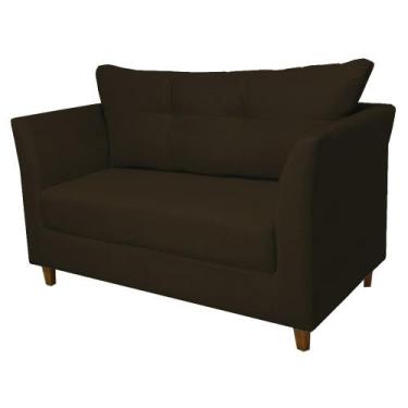 Imagem de Namoradeira Isis para Recepção Suede Marrom - Vallisa Decor