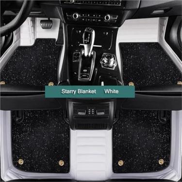 Imagem de Tapetes de carro personalizados 5D de camada dupla compatíveis com Mitsubishi Outlander 2000-2023 anos Tapetes automotivos Acessórios para coche Revestimentos de piso(C-black white,2013-2015)