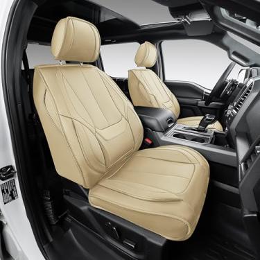 Imagem de OASIS AUTO Capas de assento de couro personalizadas Tacoma 2009-2023 (conjunto completo, bronzeado)