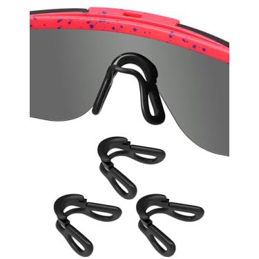 Imagem de Well-aimed Almofadas de nariz de substituição compatíveis com óculos de sol juvenil Pit Viper The XS, peça de nariz de borracha macia confortável - Preto*3