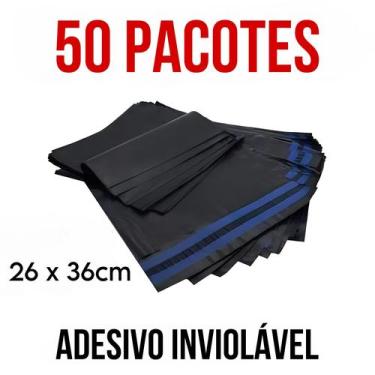 Imagem de Envelope De Segurança Embalagem Envio 26 x 36cm Plástico Preto - Daiso