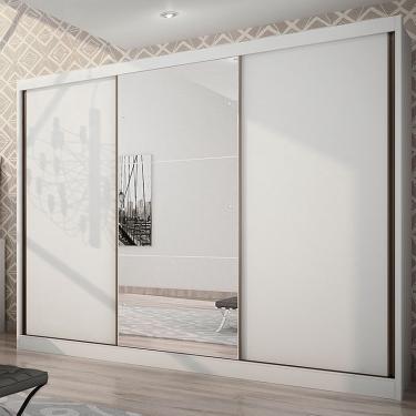 Imagem de Guarda-Roupa Casal Espelhado Natus Gold - Novo Horizonte. - Branco