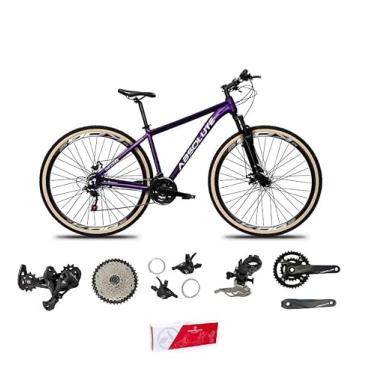 Imagem de Bicicleta Aro 29 Absolute Nero 5 Kit 2x9 Freios Hidráulicos K7 11/40 Pedivela 24/38 Trava Pneus Faixa (Roxo, 19)
