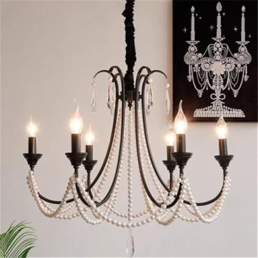 Imagem de OUFULA Lustre retrô americano LED Personalidade Criatividade Sala de Estar Restaurante Quarto Estudo Villa Hotel Café Bar Clothing Store Lâmpada Pendente (F 6 luzes)