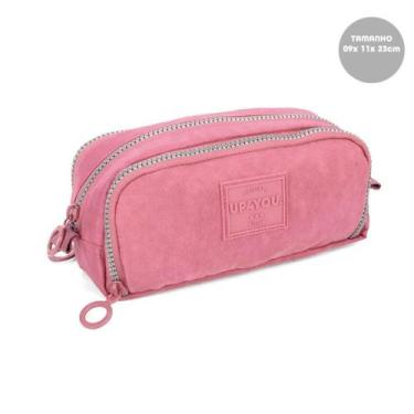 Imagem de Estojo Escolar C/ 3 Divisórias Tactel UP4YOU Rosa Luxcel