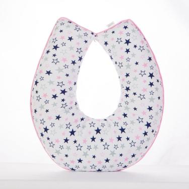 Imagem de Almofada Amamentação Luxo Para Bebê Menina Estrela Rosa