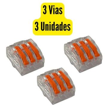 Imagem de Kit C/ 10 Conector De Derivação Borne Compacto Emenda 3 Fios - JNG