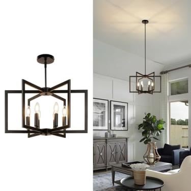 Imagem de CLARSYNE Lustre Grande De 21 Polegadas, Luminária Pendente De Teto Vintage Estilo Fazenda Para Sala De Jantar, Ilha De Cozinha, Sala De Estar, Quarto, Entrada, Corredor, Luminária Pendente Rústica