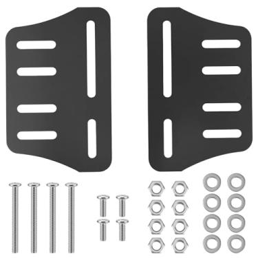 Imagem de QWORK Suportes de estrutura de cama, 2 peças de adaptador de moldura de cama resistente para conectar a cabeceira do pé