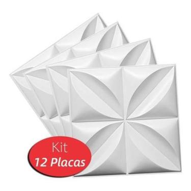 Imagem de 12 Placas Revestimento 3D Decorativo 50X50Cm Parede Pétalas - Ilove3d