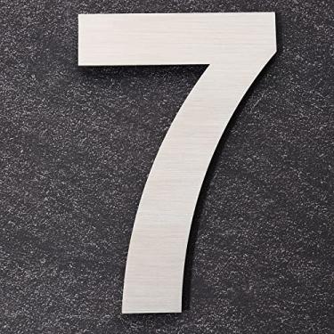 Imagem de Cobata Números de casa modernos - Números de endereço residencial 304 de aço inoxidável 304 de altura à prova de ferrugem/aparência flutuante/fácil de instalar/prata/número 7