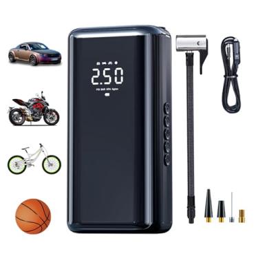 Imagem de Compressor de ar portátil para insuflador de pneu, bomba de ar de 25000mAh 150PSI para pneus de carro, display LED, compressor de ar de inflação rápida com medidor de pneu, pressão de carro, motor e
