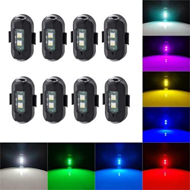 Imagem de LECART 8 peças de luzes estroboscópicas operadas por bateria, luzes estroboscópicas de LED para aeronaves, carregamento USB, mini luzes LED magnéticas, anticolisão, luzes de aviso de emergência para