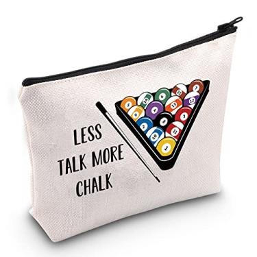 Imagem de JXGZSO Presentes De Bilhar, Menos Conversa, Mais Giz, Cosméticos, Bolsa Maquiagem, Presente Para Jogadores Sinuca, Amantes Bilhar (Bolsa Conversa)