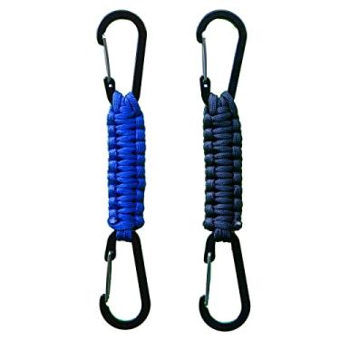 Imagem de Generic Pacote Com 2 Mosquetões De Paracord, Suporte Para Chaveiro, Cordão Resistente Ganchos Duplos Carrinho Bebê, Garrafa, Chaves, Mochila, Ferramentas (Azul)