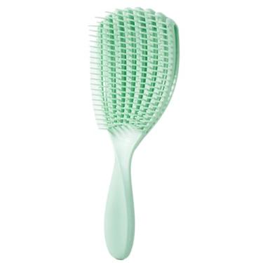 Imagem de Pente de cabelo escova desembaraçadora massagem no couro cabeludo escova de cabelo desembaraçadora escova para cabelos cacheados cabelos grossos escova de cabelo polvo ferramenta de modelagem profissi