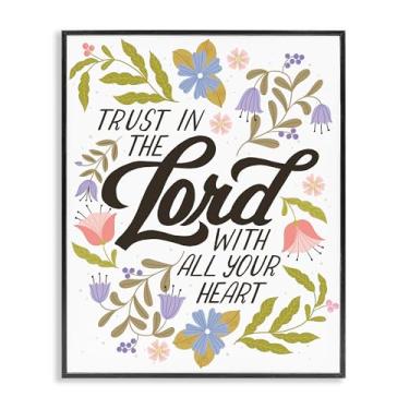 Imagem de Stupell Industries Trust In The Lord Proverb Design de arte giclée emoldurado preto por Muffin Grayson, 28 x 35 cm
