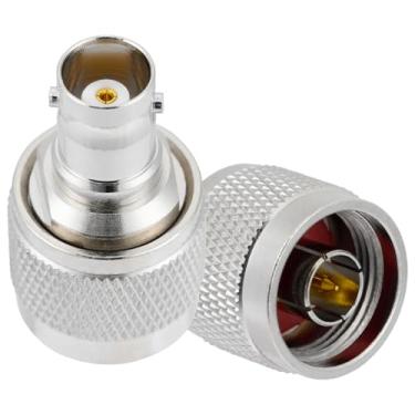 Imagem de POBADY 2PCS N Macho para BNC Fêmea RF Coaxial Adaptador 50 Ohm N para BNC Adaptador de Antena para Cabo de Extensão de Antena de Rádio