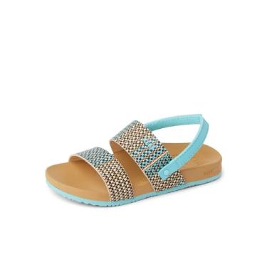 Imagem de REEF Sandália feminina Little Cushion Vista Slide, Ráfia azul, 16