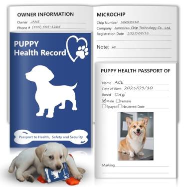 Imagem de 1 pacote com folhetos de registro de vacinação de cachorros, registros de saúde de cães, 12,7 x 8,9 cm, registro médico e livro de vacinas para amantes de animais de estimação, cuidados médicos e