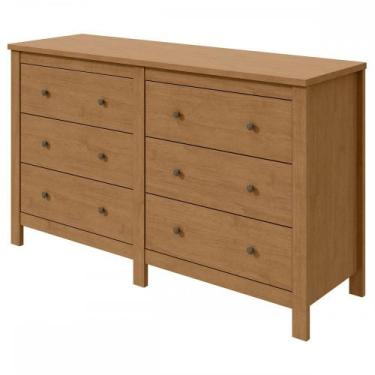 Imagem de Cômoda Maggiore 6 Gavetas Amêndoa Clean - Móveis Lopas