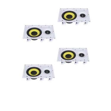 Imagem de Kit 4 Caixas De Som Retangulares de Embutir JBL CI Plus 6R 160w Rms - Branca