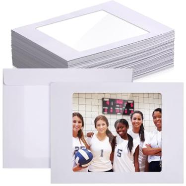 Imagem de Fainne Envelopes de rosto inteiro, 120 peças, livreto de papel de 16,8 kg, envelopes brancos com uma janela completa transparente para catálogo de fotos, catálogo, folhetos, certificados, calendário