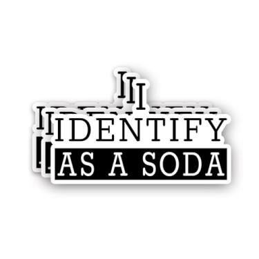 Imagem de (3 peças) Adesivo I Identify As A Soda Funny Sarcástico Ditado Humorístico Piada Anti-Social Vinil Decalque para Copo Laptop Garrafas de Água Livros Telefone - Tamanho 7 x 4 cm