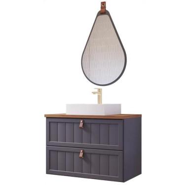 Imagem de Gabinete de Banheiro Sense 80 com Espelho Gota Titanium/Freijo - MGM