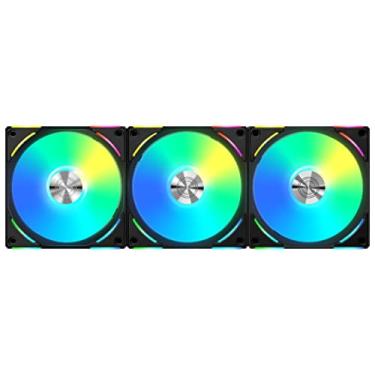 Imagem de KIT GAMER UNI FAN 120MM PRETO COM 3 FANS RGB NA FAN MODELO UF-AL120V2-3B