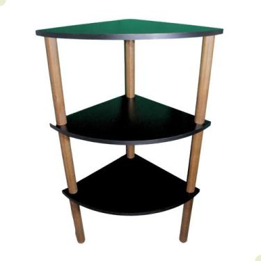 Imagem de Estante Multiuso 3 Prateleiras de Canto 95x40x40 - Beto Moveis, PRETO