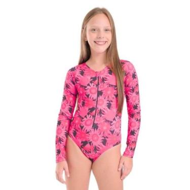 Imagem de Maiô Infanto Juvenil de Ziper Manga Longa Solenza Moda Praia, 22 - G A