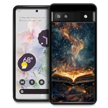 Imagem de CARLOCA Capa compatível com Google Pixel 6A, livro de imagens, estampa de chama mágica, design moderno para meninas, à prova de choque, antiarranhões, capa traseira rígida de policarbonato para Google