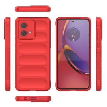 Imagem de Elubugod Capa compatível com Motorola Moto G84 5G, capa para celular TPU macia compatível com Motorola Moto G84 5G capa vermelha