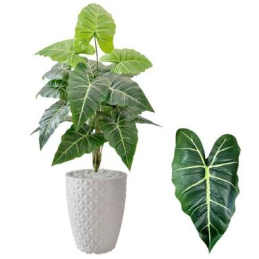 Imagem de Planta Artificial Jiboia Com Vaso Completo Pedra Decoração - Flor Imp