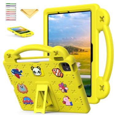 Imagem de UUcovers Capa infantil para iPad Pro de 11 polegadas M4 (2024) 5ª geração com suporte para lápis/suporte/alça leve, fofa, macia, de silicone EVA, à prova de choque, proteção contra quedas, para
