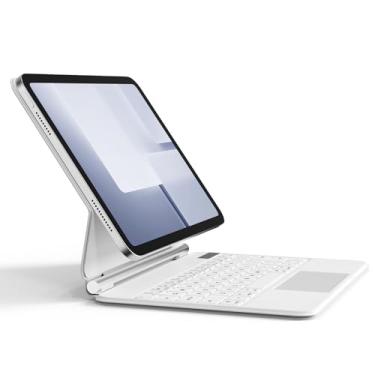 Imagem de KVTVOU Capa Magic Keyboard para iPad 10ª geração 10,9 polegadas 2022, retroiluminação elástica com trackpad multitoque, suporte cantilever magnético flutuante - teclado mágico para iPad de 10,9
