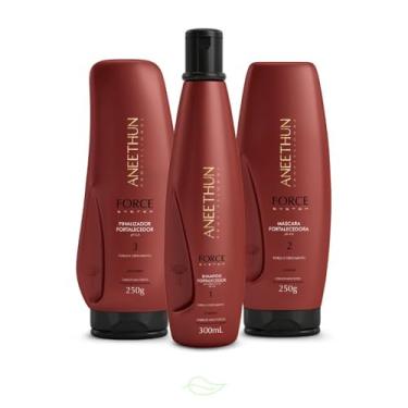Imagem de Kit Aneethun Force System com Shampoo 300ml, Máscara 250g e Finalizador 250g